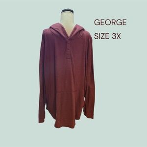 MENS GEORGE BURGANDY HOODIE IN SIZE 3X VERY GENTLY WORN